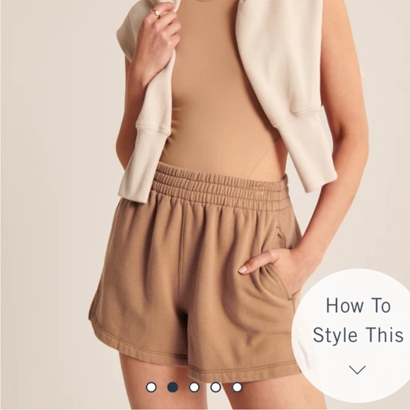 Abercrombie Sunday Sweat Shorts in‎ Tan - Picture 2 of 7